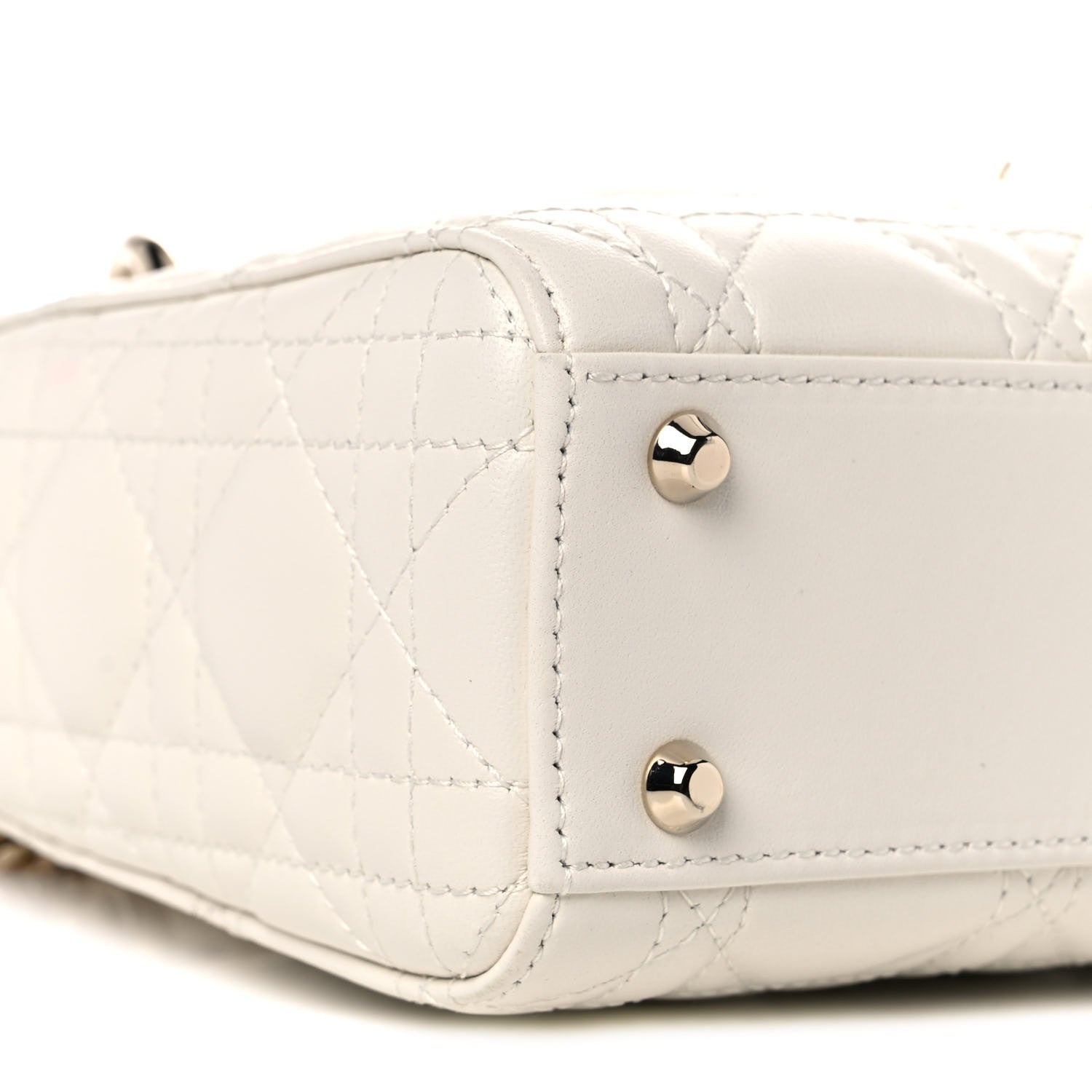 Christian Dior Lambskin Cannage Mini Lady Dior White 7 of 9