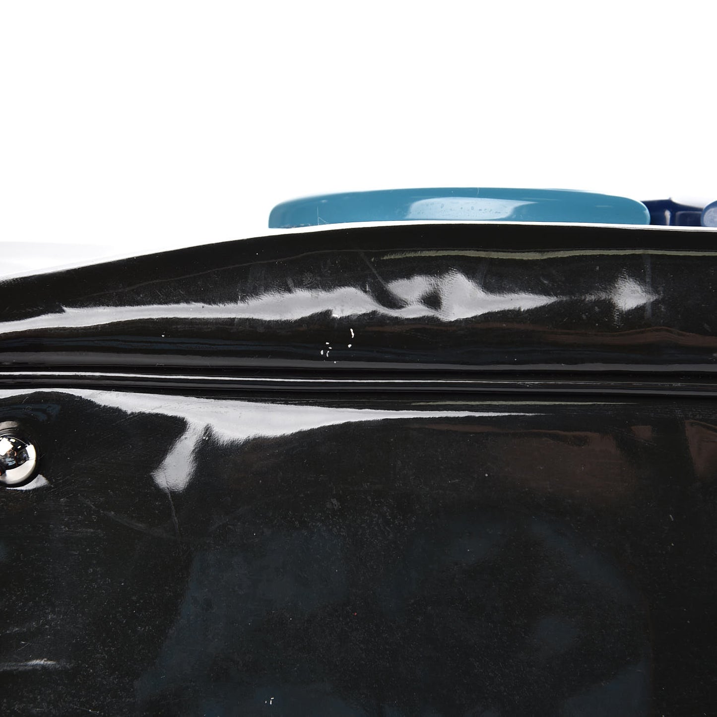 Vinyl Lipstick Tote Dark Navy Blue
