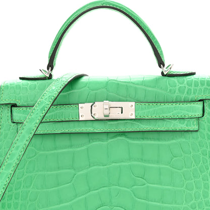 Hermes Matte Alligator Mini Kelly Sellier 20 Vert Comics 8 of 11