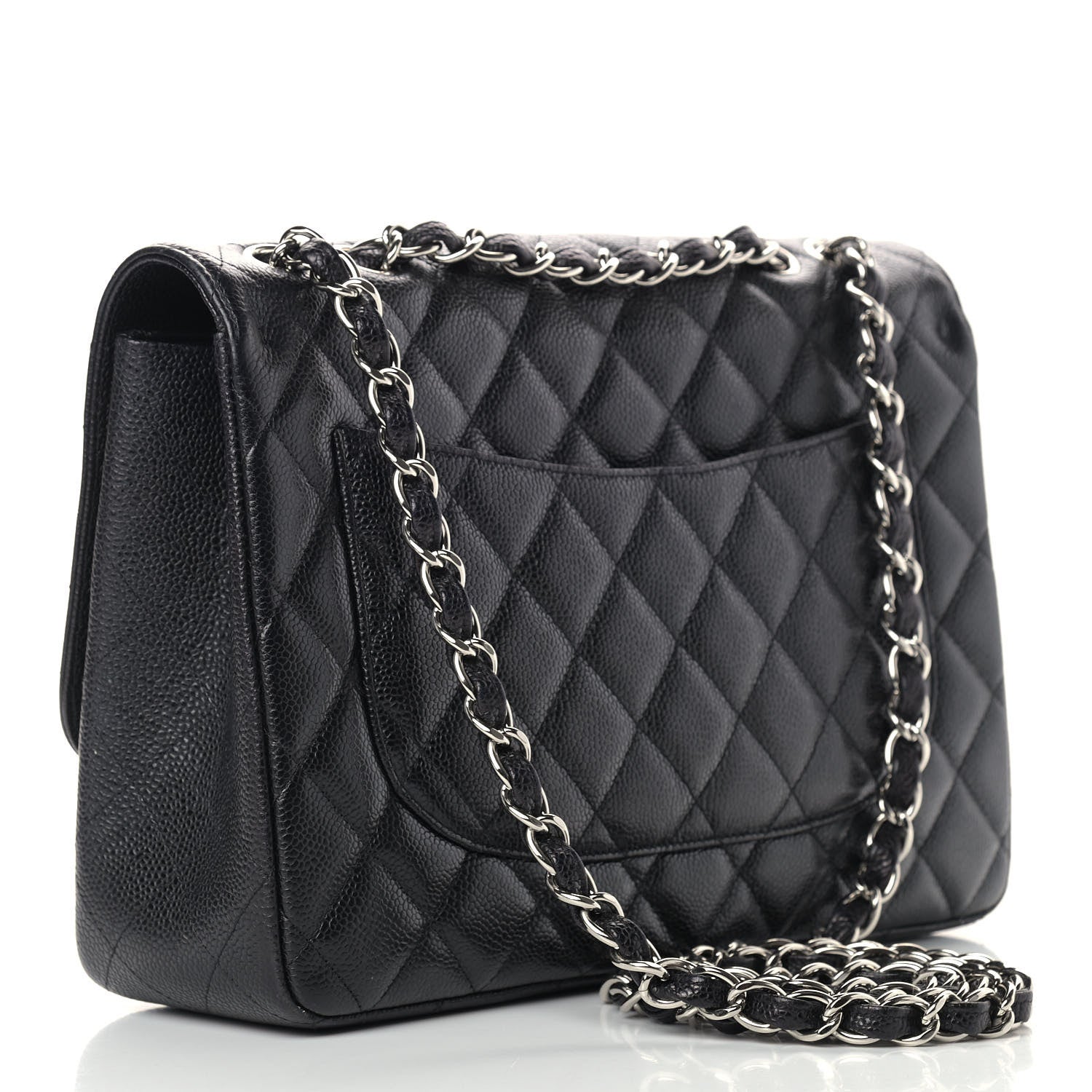 Chanel Caviar Quilted Jumbo Single Flap Black 3 of 12