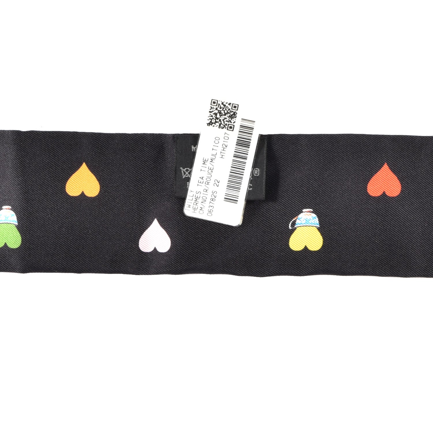 Hermes Silk Tea Time Twilly Black Rouge Multicolor 4 of 4