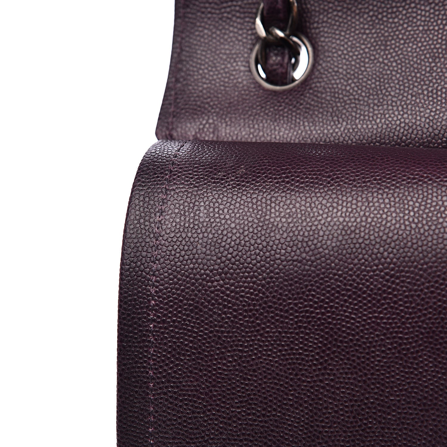 Chanel Caviar Quilted Jumbo Double Flap Dark Purple 12 of 17