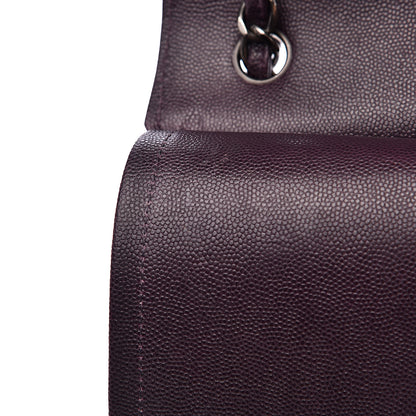 Chanel Caviar Quilted Jumbo Double Flap Dark Purple 12 of 17