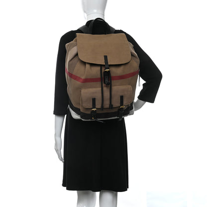 Burberry Canvas Mega Check Small Brookdale Backpack Black 2 of 12