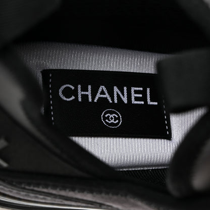 Chanel Suede Calfskin Nylon Grosgrain CC Sneakers 37.5 Grey 6 of 9