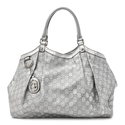 Gucci Guccissima Large Sukey Tote Silver 1 of 15