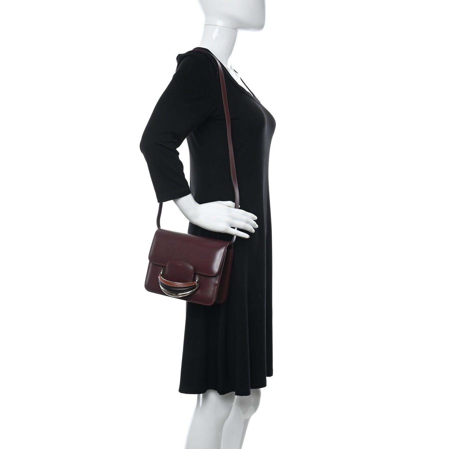 Chloe Calfskin Kattie Shoulder Bag Burgundy 2 of 9