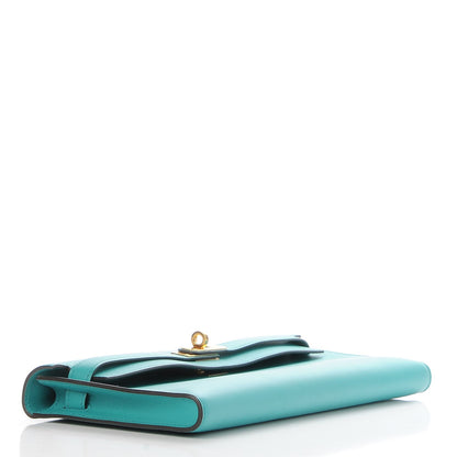 Hermes Swift Kelly Cut Clutch Pochette Bleu Paon 4 of 22