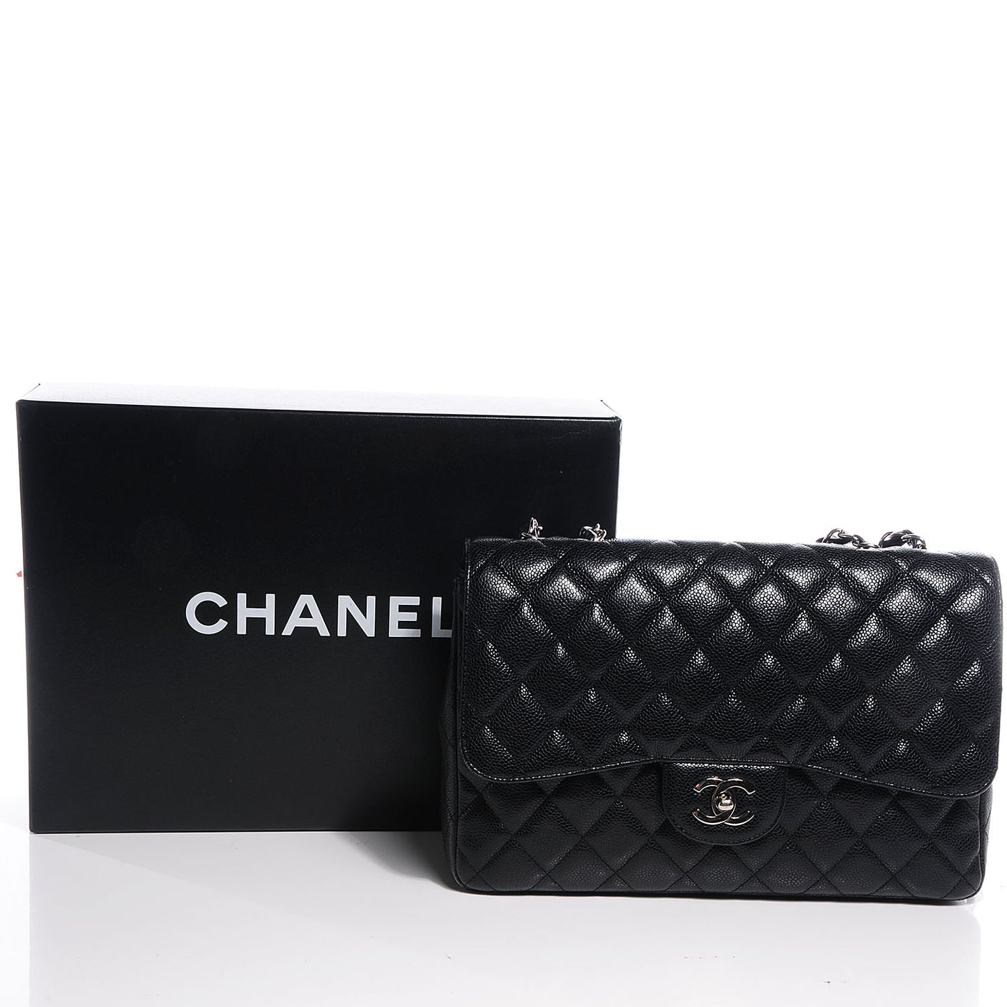 Caviar Jumbo Single Flap Black