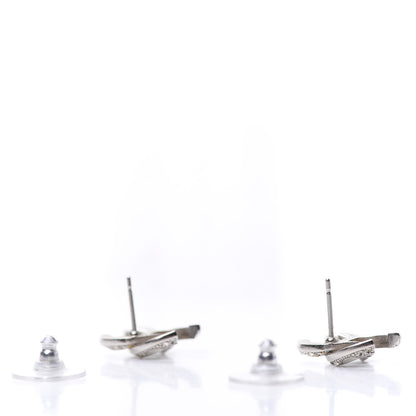 Chanel Crystal CC Earrings Silver 3 of 6
