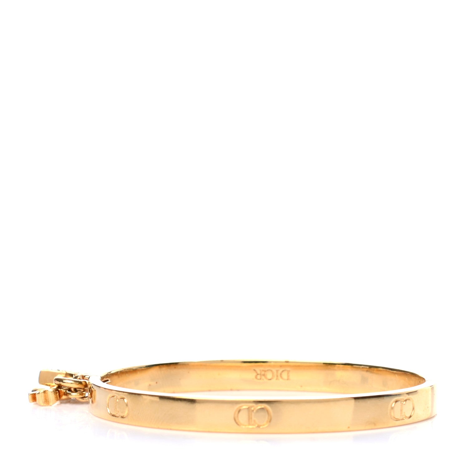 Christian Dior Metal Crystal Lucky Locket Star Bracelet Gold 3 of 8