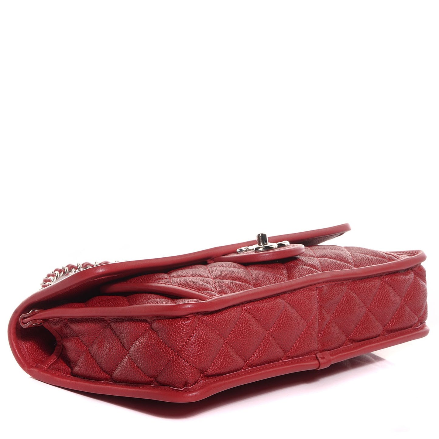 Caviar Quilted Medium French Riviera Flap Red
