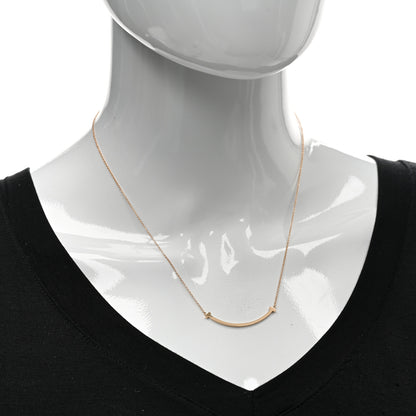 Tiffany 18K Rose Gold Small T Smile Pendant Necklace 2 of 4