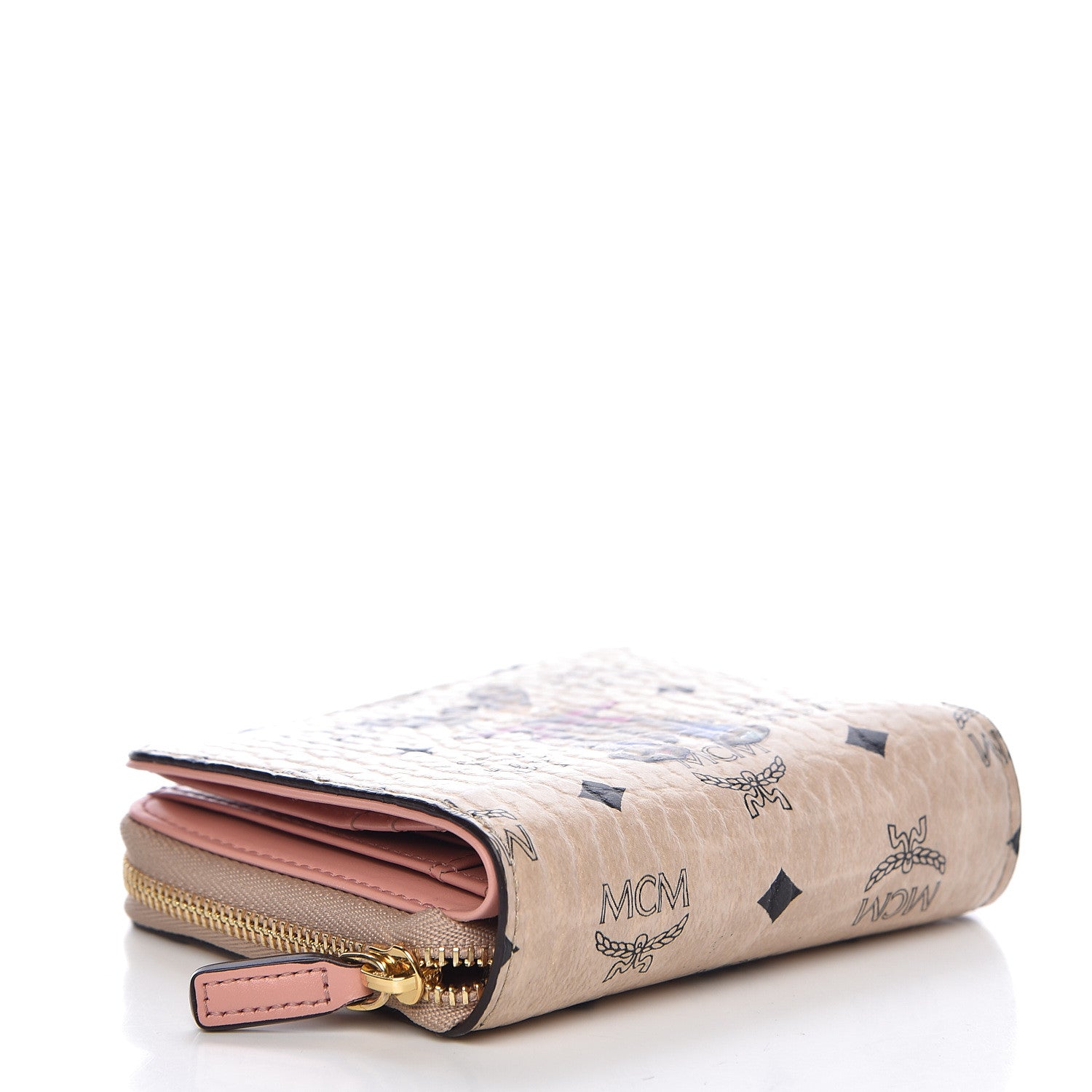 MCM Visetos Rabbit Zip Around Wallet Pink 475826 – FASHIONPHILE