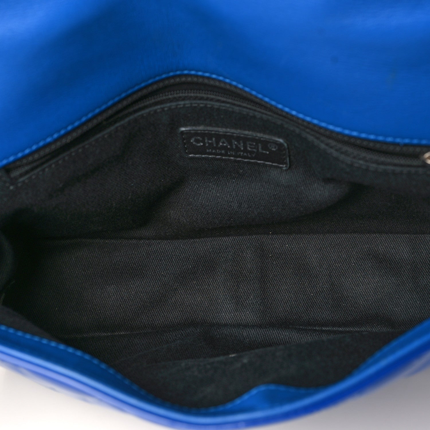Chanel Patent Quilted Large Coco Shine Flap Blue 4 of 9