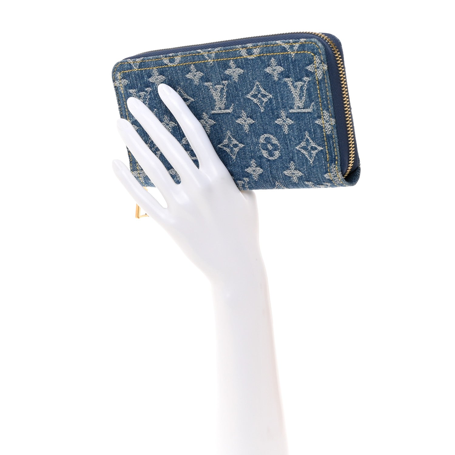 Louis Vuitton LOUIS VUITTON Monogram Denim Zippy Wallet NM Blue 2 of 6