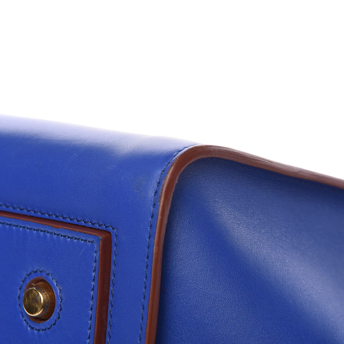 Natural Calfskin Large Tie Knot Tote Royal Blue