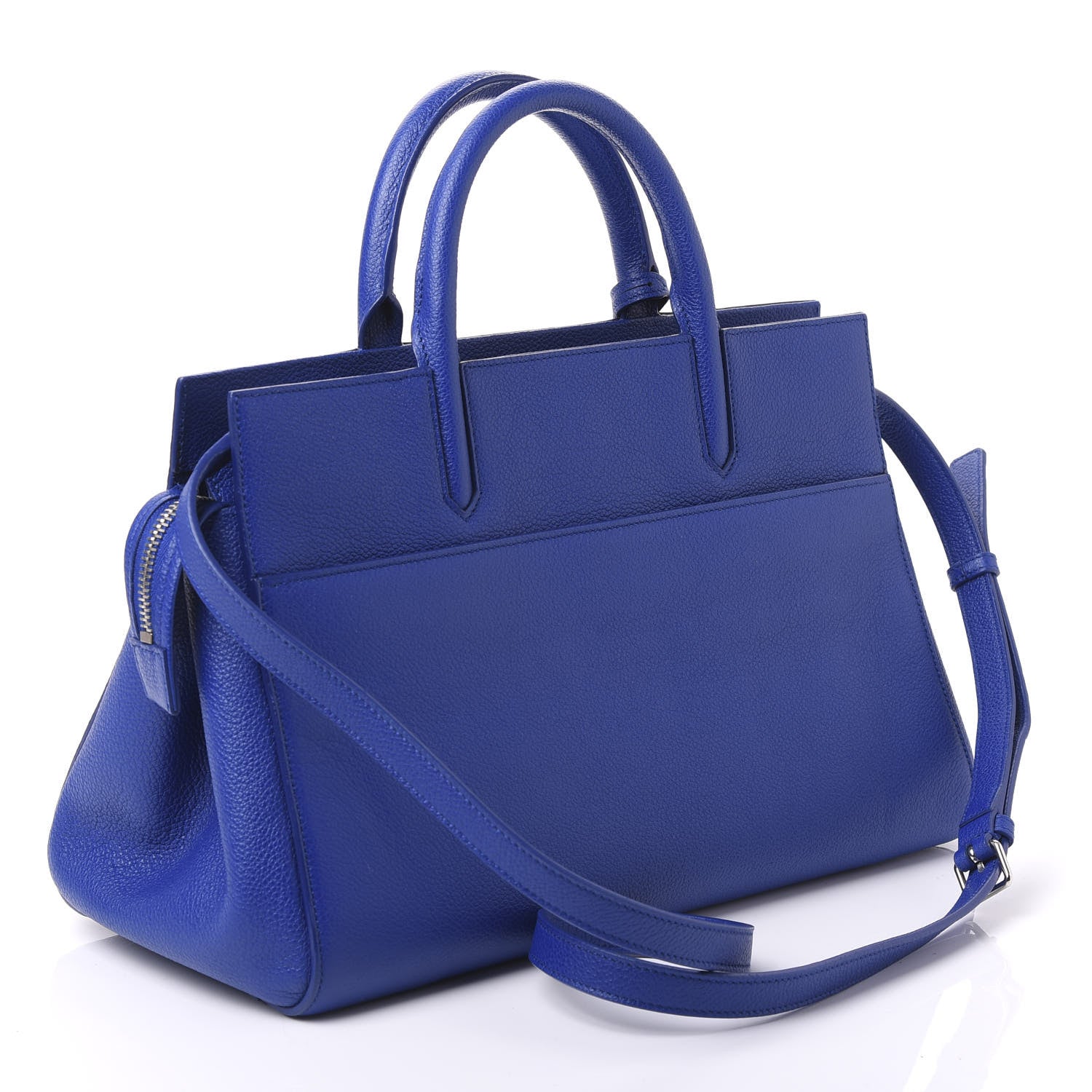 Saint Laurent Grained Calfskin Small Cabas Rive Gauche Royal Blue 2 of 10