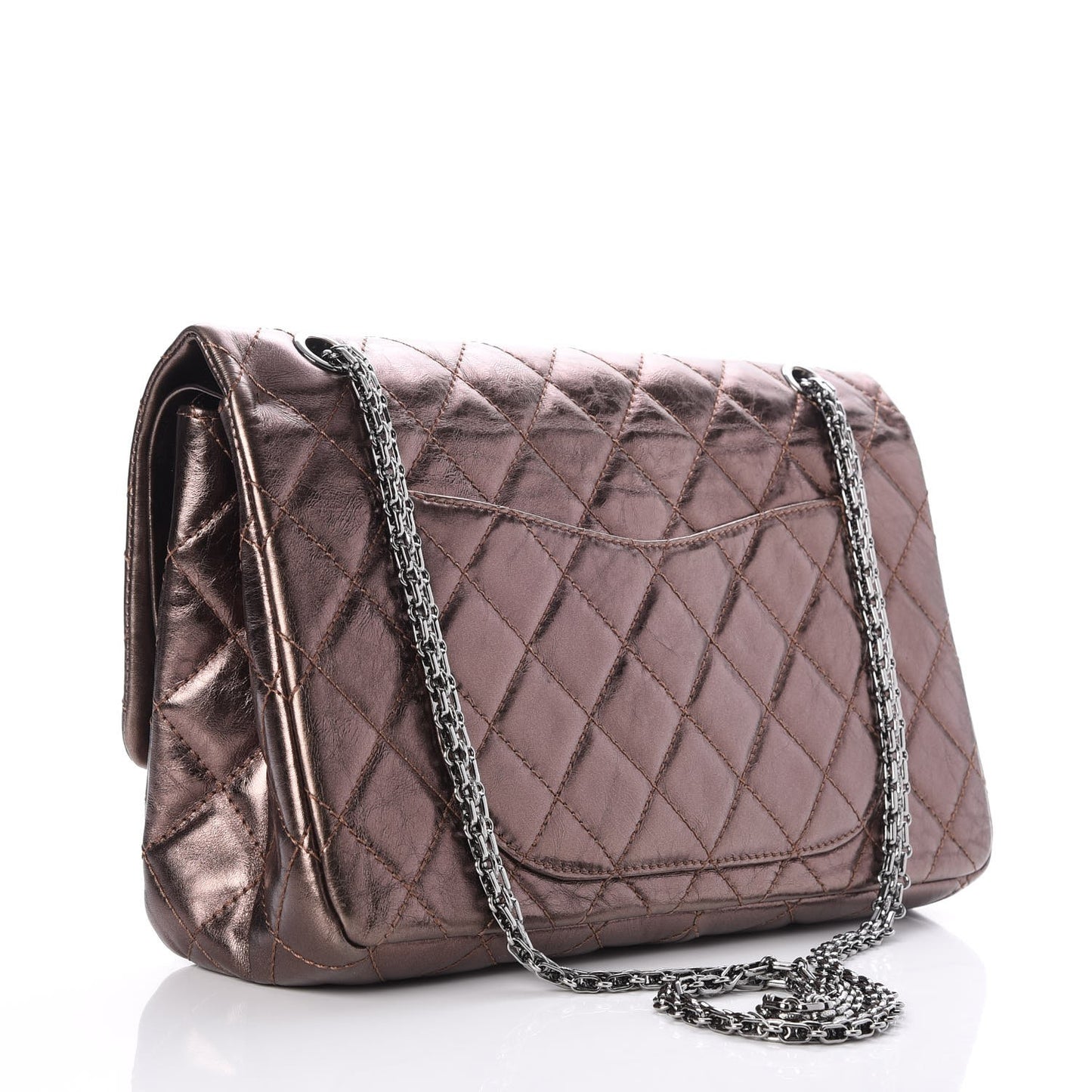 Metallic Aged Calfskin Quilted 2.55 Reissue 227 Flap Bronze