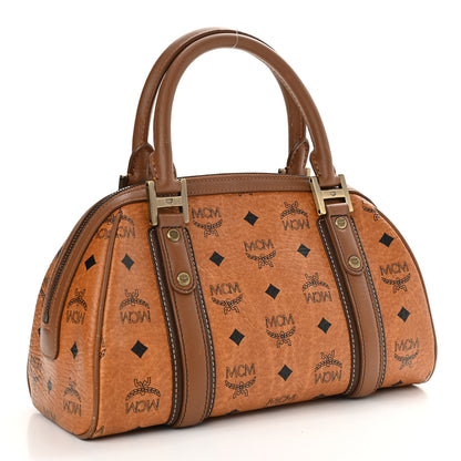 MCM Visetos Satchel Cognac 3 of 10