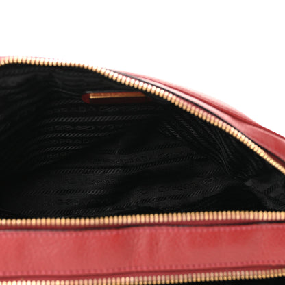 Prada Vitello Daino Medium Double Zip Shoulder Bag Rosso 6 of 10