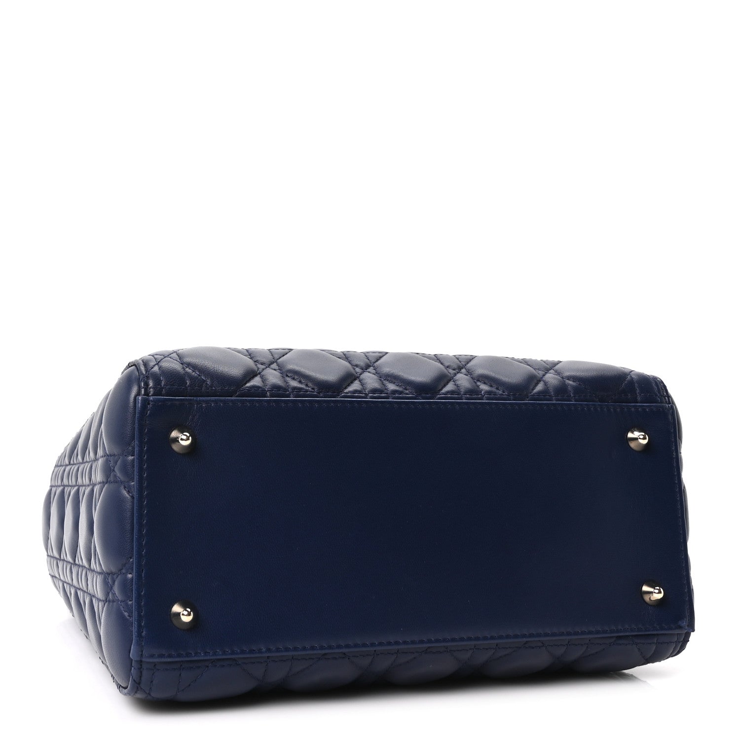Christian Dior Lambskin Cannage Medium Lady Dior Navy Blue 4 of 10