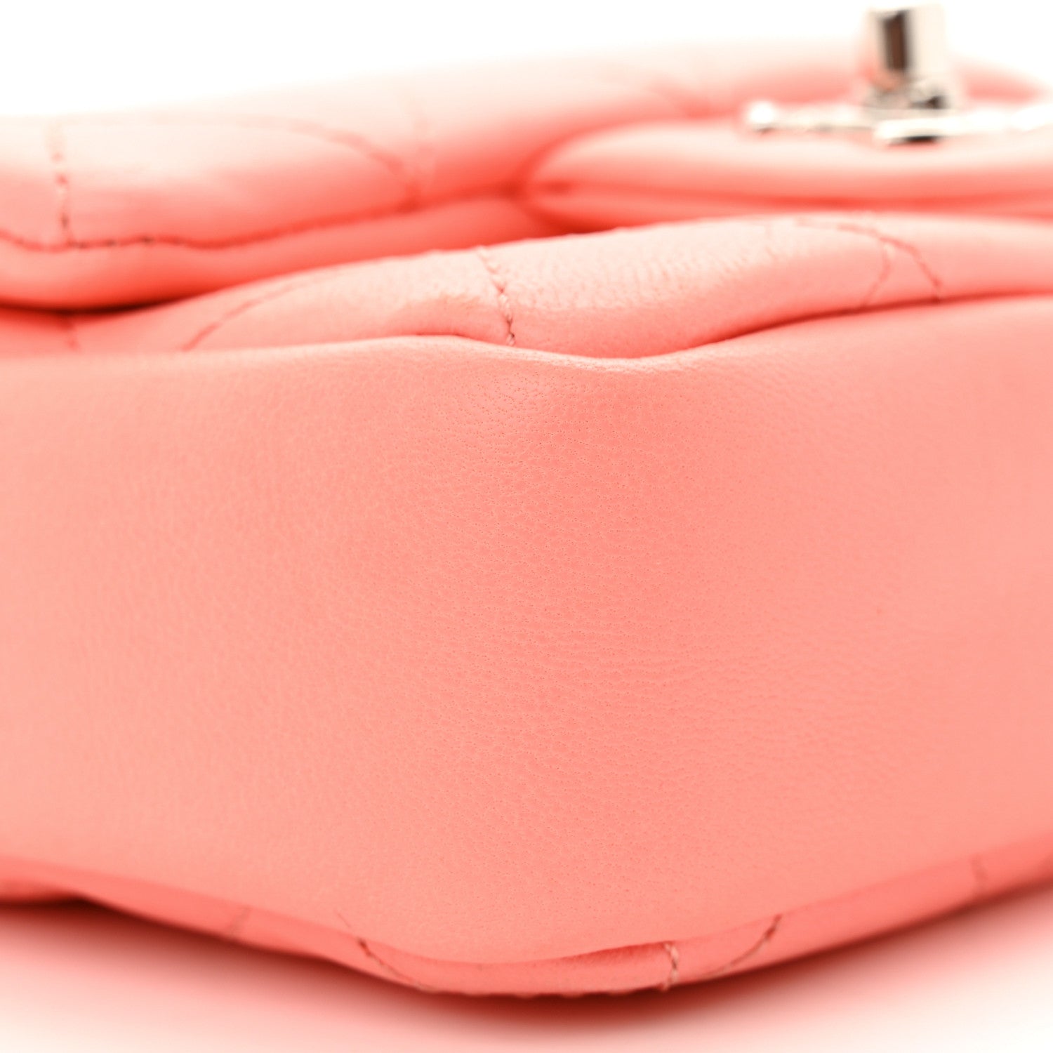 Chanel Lambskin Quilted Mini Flap Bag Charm Light Orange 7 of 11