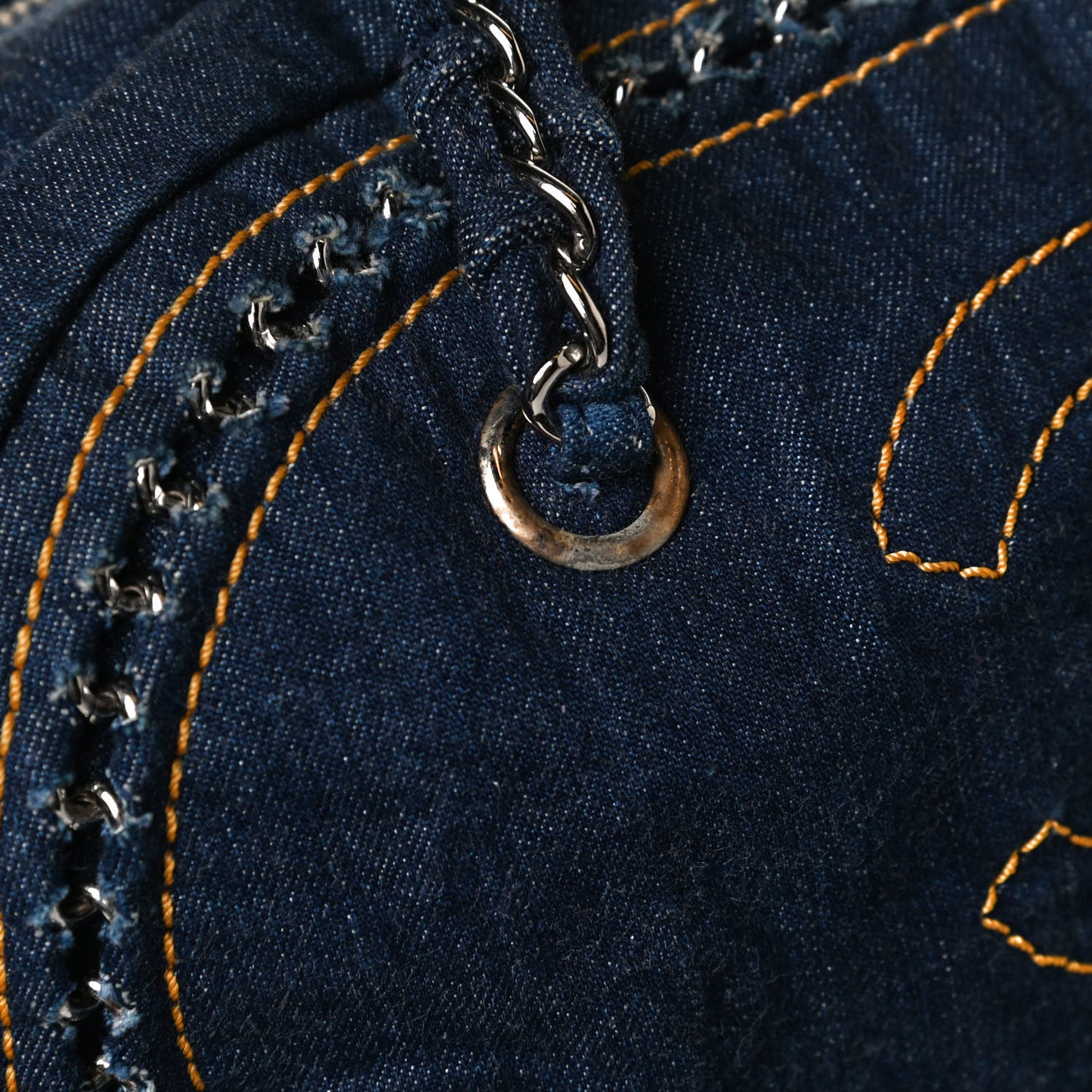Denim Luxe Ligne Medium Bowler Blue