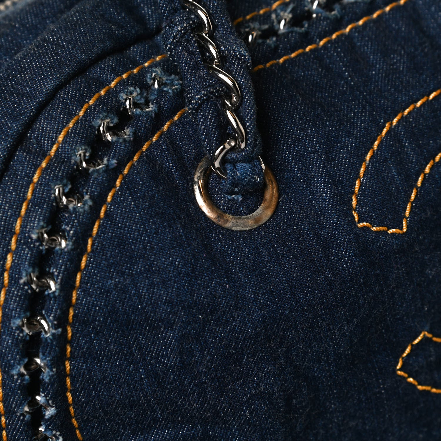 Chanel Denim Luxe Ligne Medium Bowler Blue 12 of 13