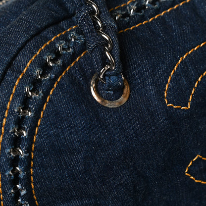Chanel Denim Luxe Ligne Medium Bowler Blue 12 of 13