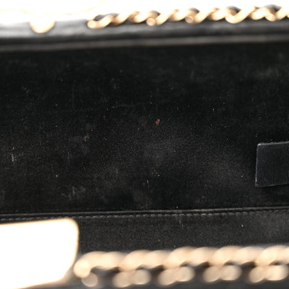 Chanel Lambskin Quilted Pearl Crystal Chain Around Clutch Black 13 of 20