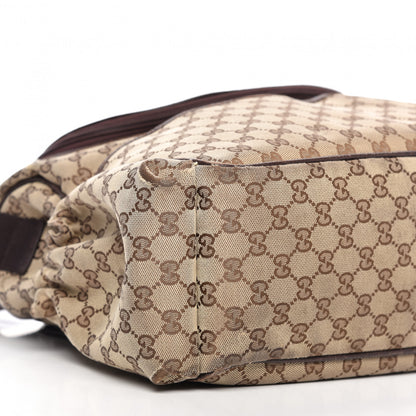 Gucci Monogram Natural Pigskin Large Diaper Bag Beige Ebony Cocoa Dark Chocolate 6 of 14