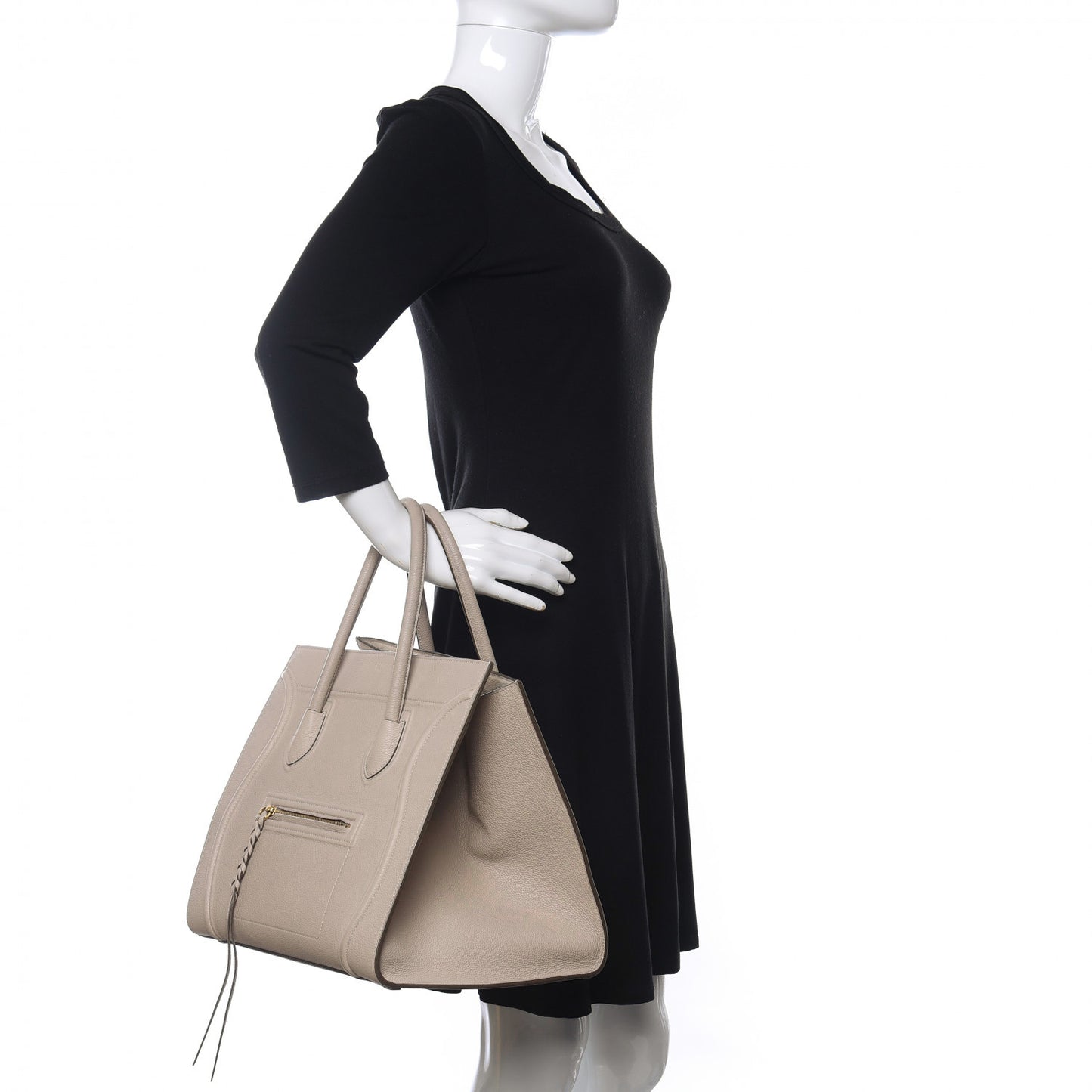 Grained Calfskin Medium Phantom Luggage Grey