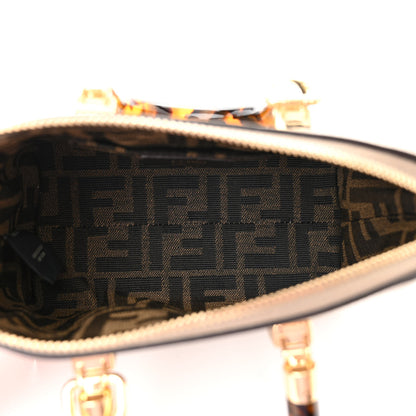Fendi Vitello King Plexiglass Logo Embossed Mini By The Way Top Handle Boston Bag Tortora 5 of 10