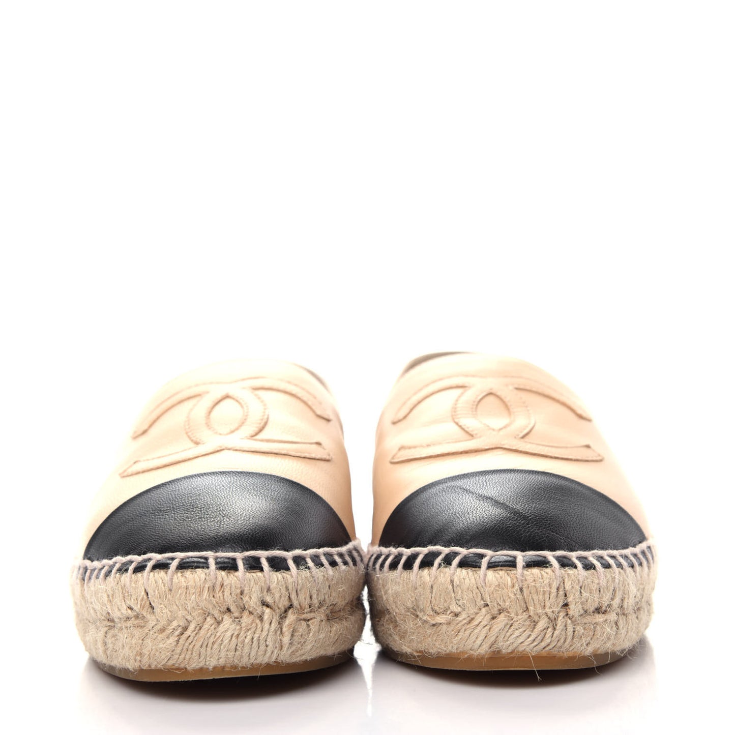Lambskin CC Espadrilles 37 Beige Black