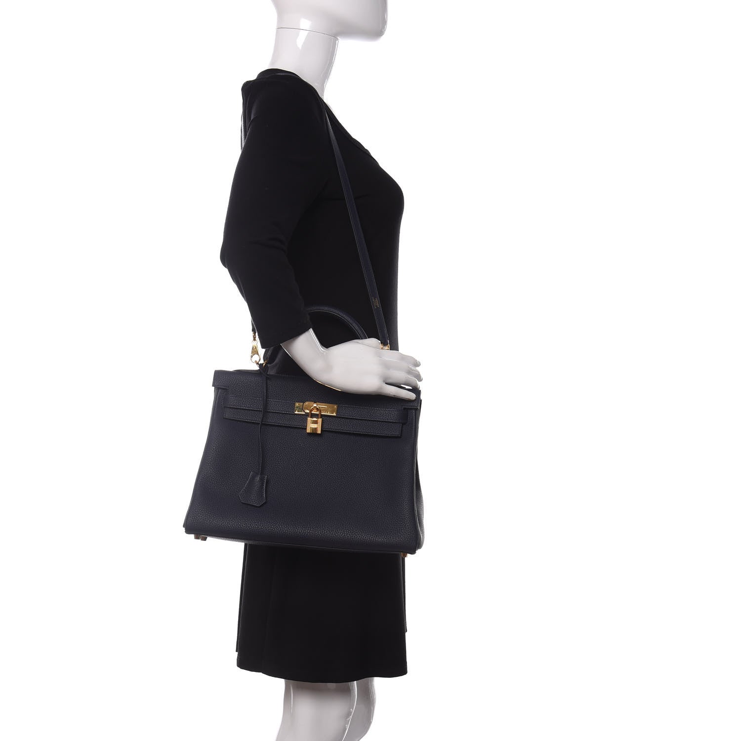 Hermes Togo Kelly Retourne 32 Bleu Nuit 2 of 13