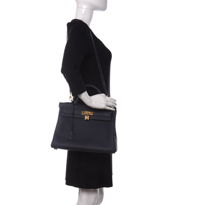 Hermes Togo Kelly Retourne 32 Bleu Nuit 2 of 13