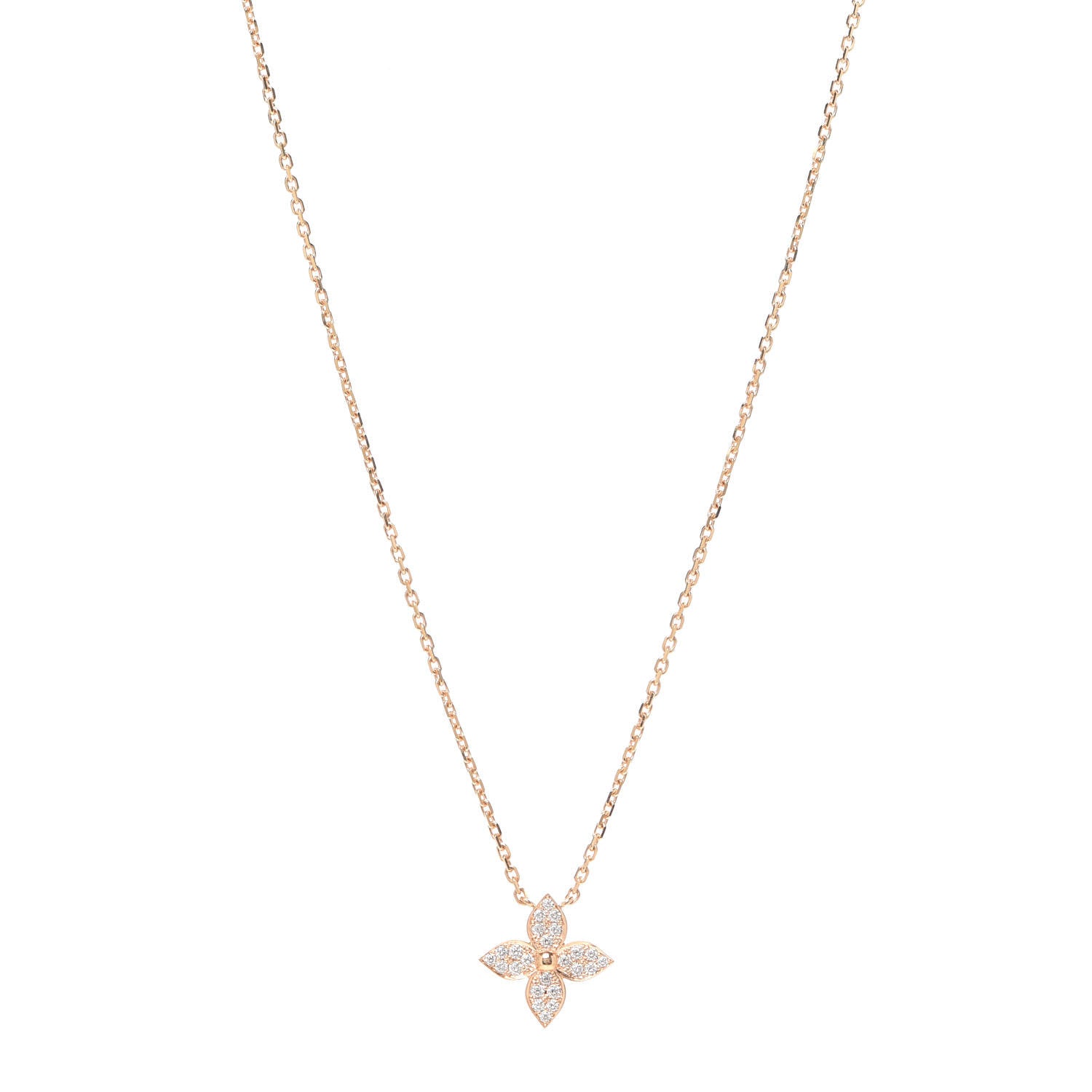 Louis Vuitton 18K Pink Gold Diamond Star Blossom Pendant Necklace 1 of 5