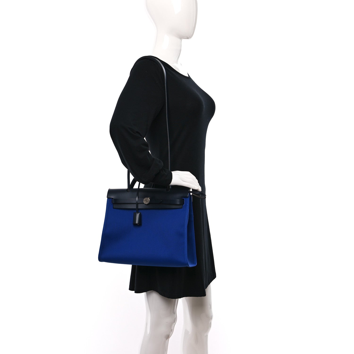 Hermes Toile Vache Hunter Herbag Zip 31 PM Bleu Electrique Bleu Indigo 2 of 11