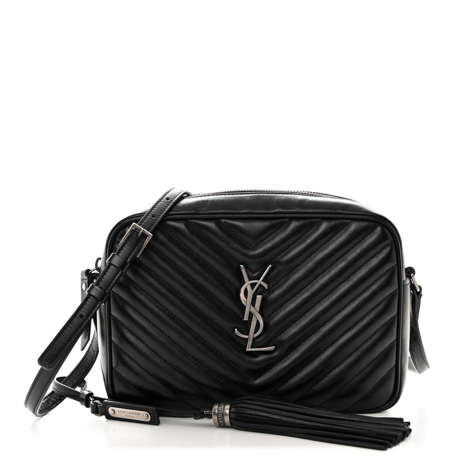 Saint Laurent Calfskin Matelasse Monogram Lou Camera Bag Black 1 of 10