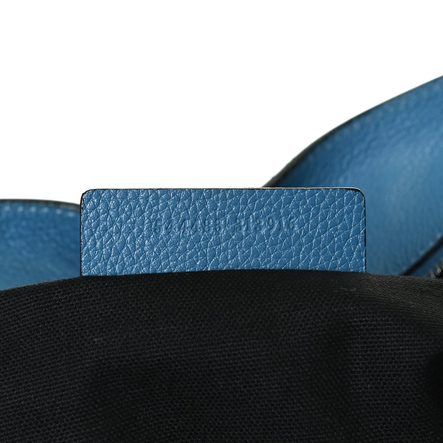Pebbled Calfskin Large Skull Padlock Zip Around Tote Light Blue