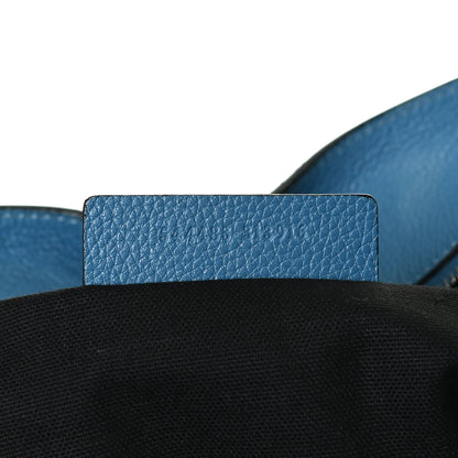 Alexander McQueen Pebbled Calfskin Large Skull Padlock Zip Around Tote Light Blue 7 of 17