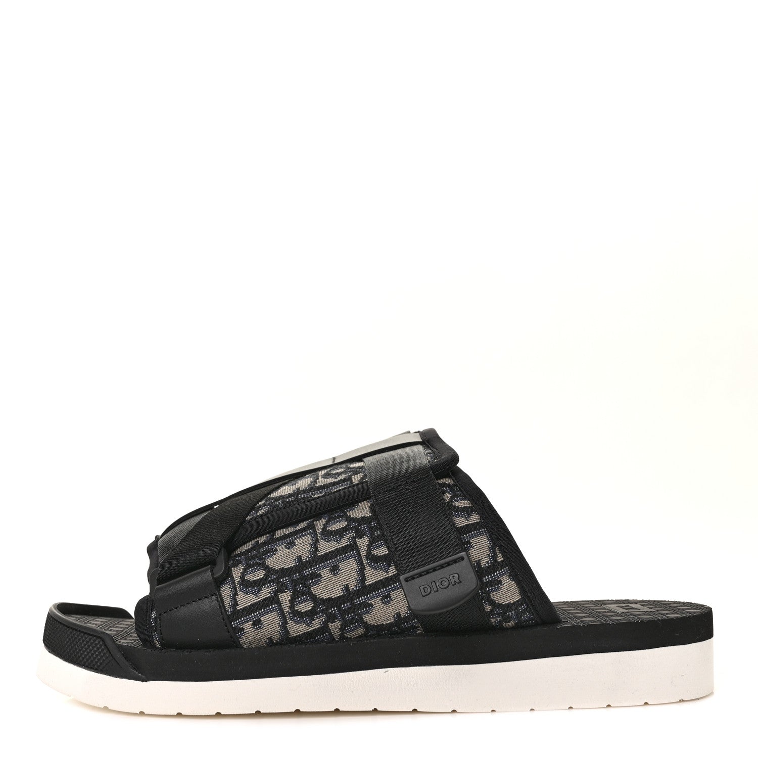 Christian Dior Oblique Jacquard Mens Alpha Sandals 42 Beige Black 1 of 9