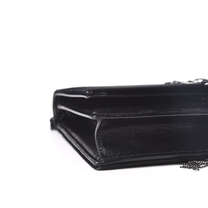 Saint Laurent Velvet Crystal Monogram Kate Tassel Shoulder Bag Black 9 of 12