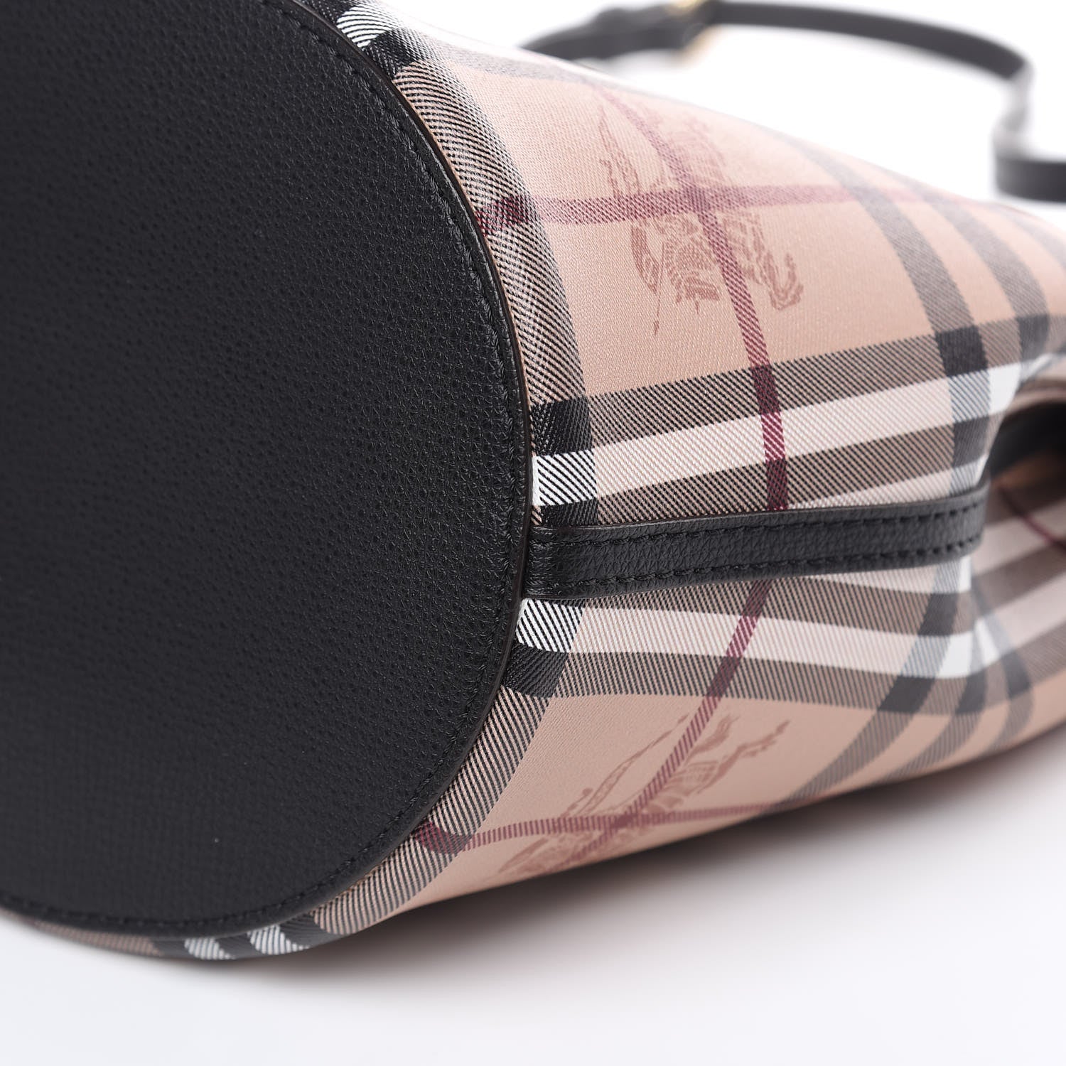 Burberry Haymarket Check Colours Small Lorne Bucket Crossbody Black 8 of 9