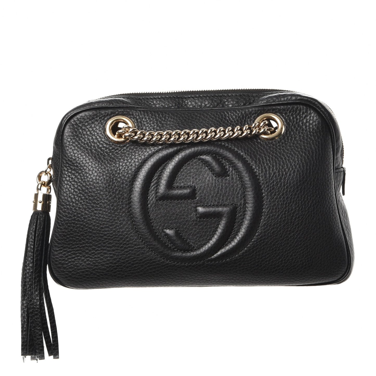 Pebbled Calfskin Small Soho Bowler Black