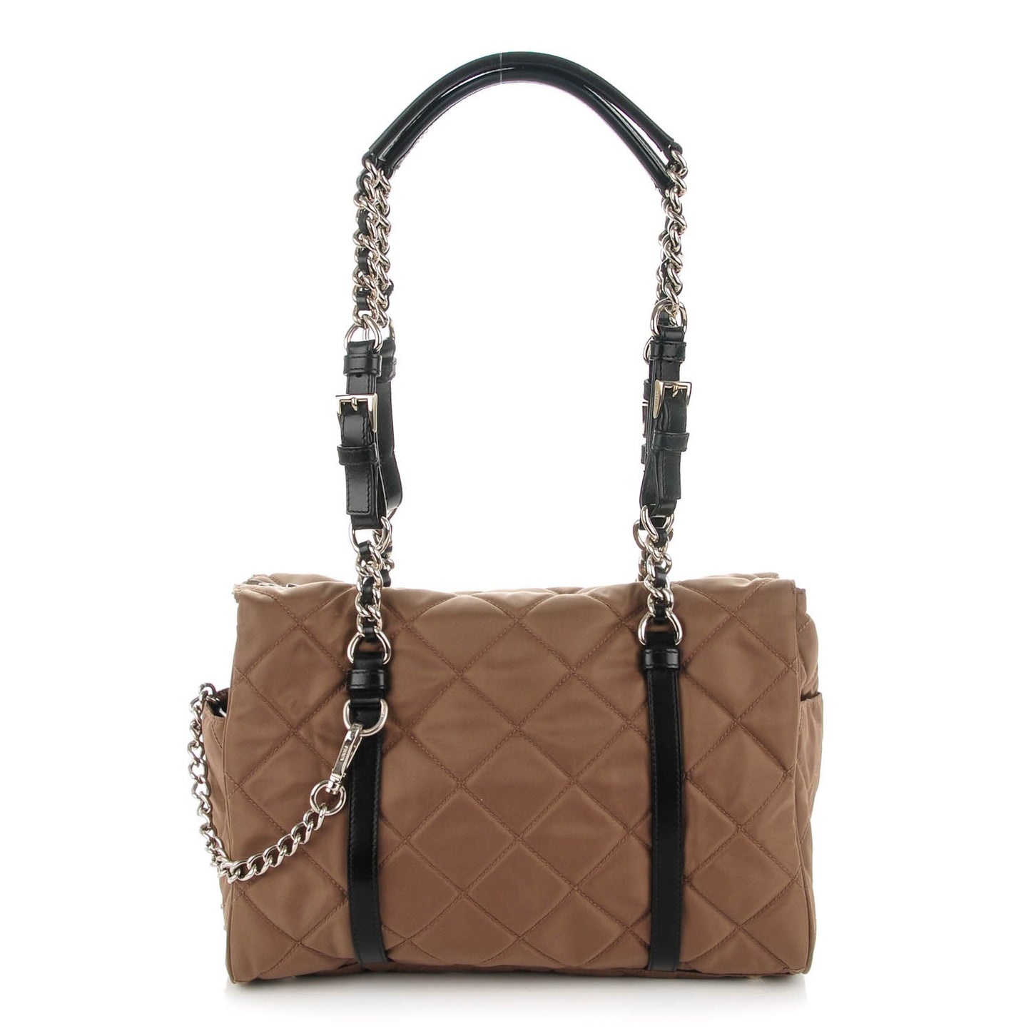 Tessuto Nylon Quilted Small Tote Antilope Black