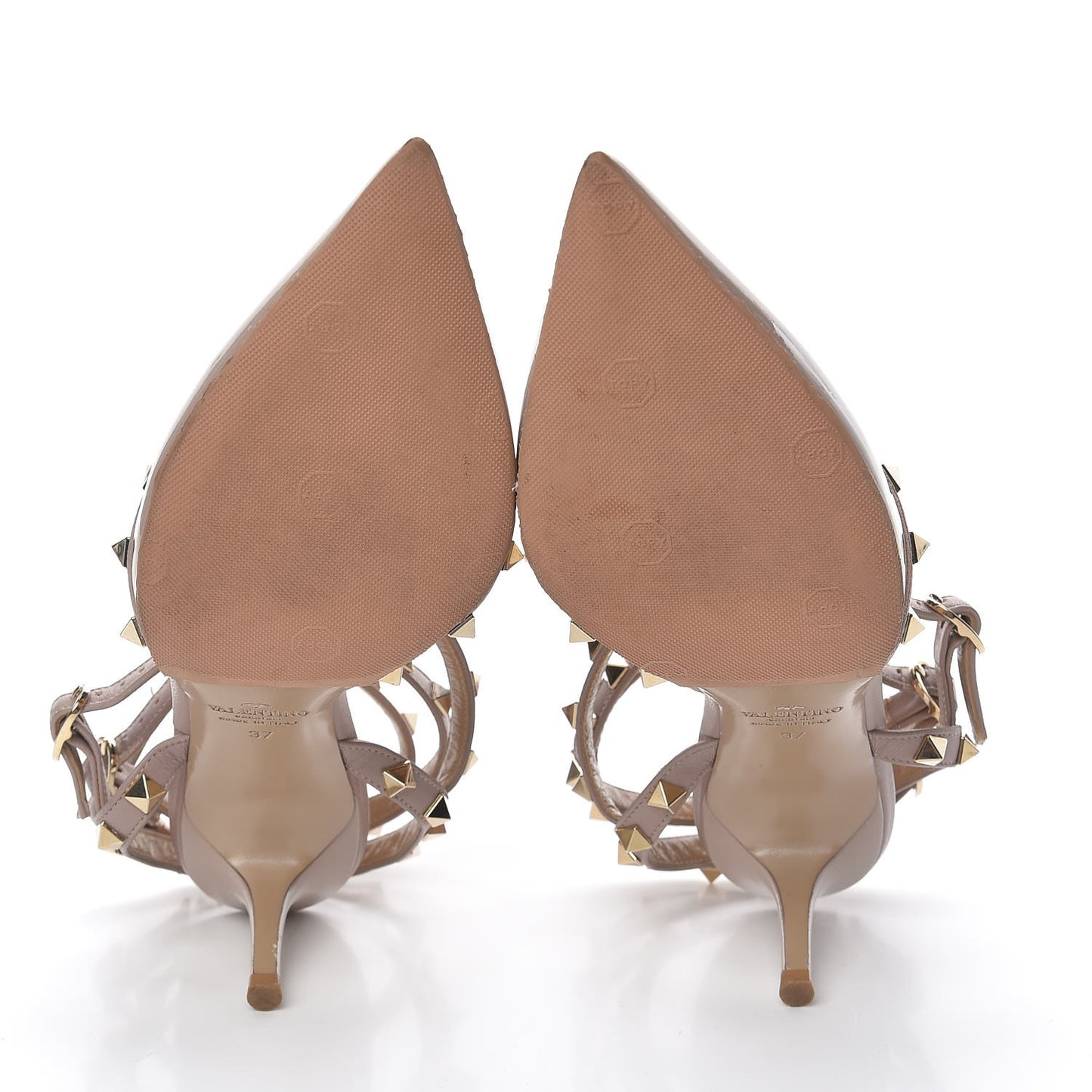 Patent Rockstud Ankle Strap 65mm Pumps 37 Poudre
