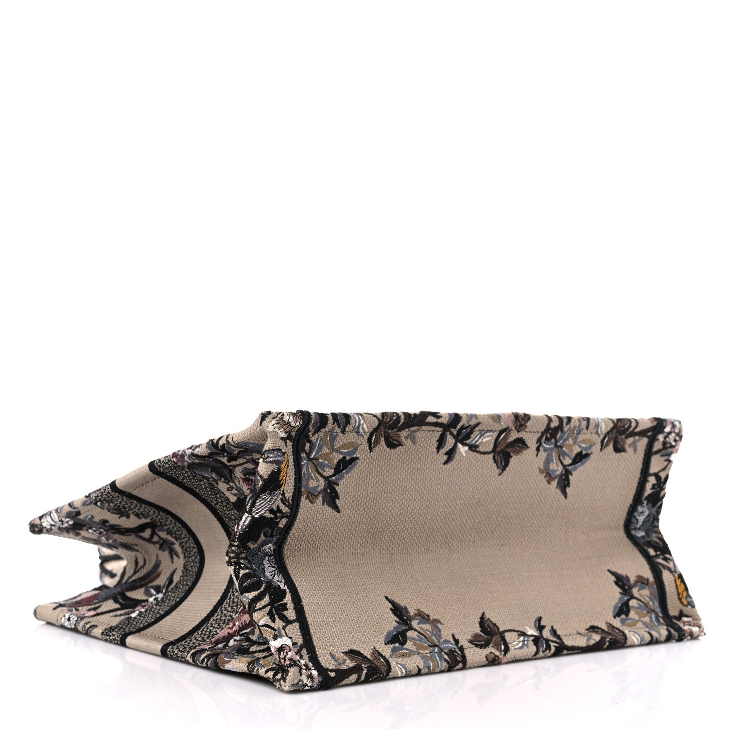 Christian Dior Canvas Embroidered Jardin D'Hiver Medium Book Tote Beige Multicolor 4 of 9