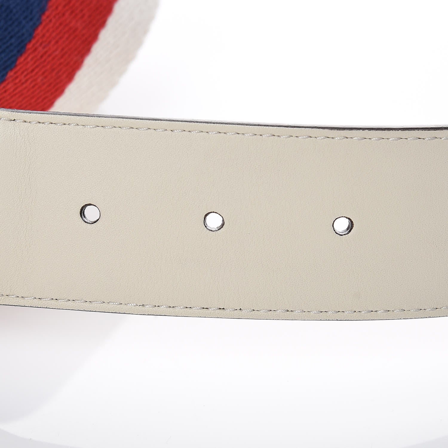 Gucci Nylon Calfskin Sylvie Web Double G 40mm Belt 80 32 Mystic White Hibiscus Red Maritime 5 of 6